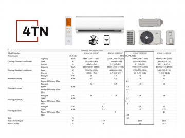 4tn split airco airconditioning technische specificaties 52 kw 18000 btu 4tnsac 18ir32hf
